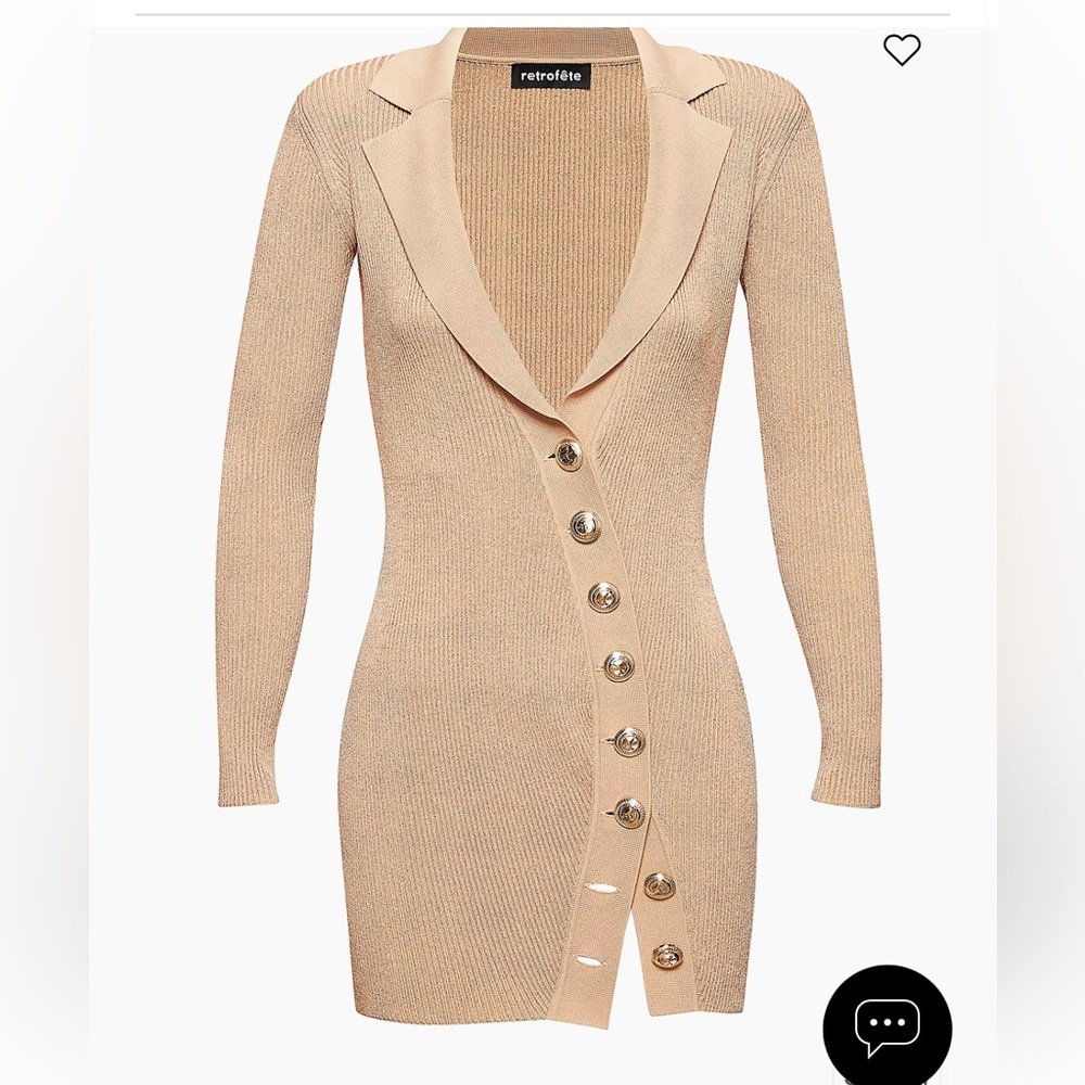 Retrofete Mimi ribbed dress in tan